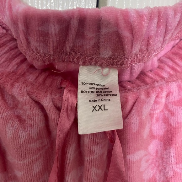 - Oscar de la Renta Pink V-Neck Top and Floral Pajama Pants Set size XXL - Picture 7 of 7